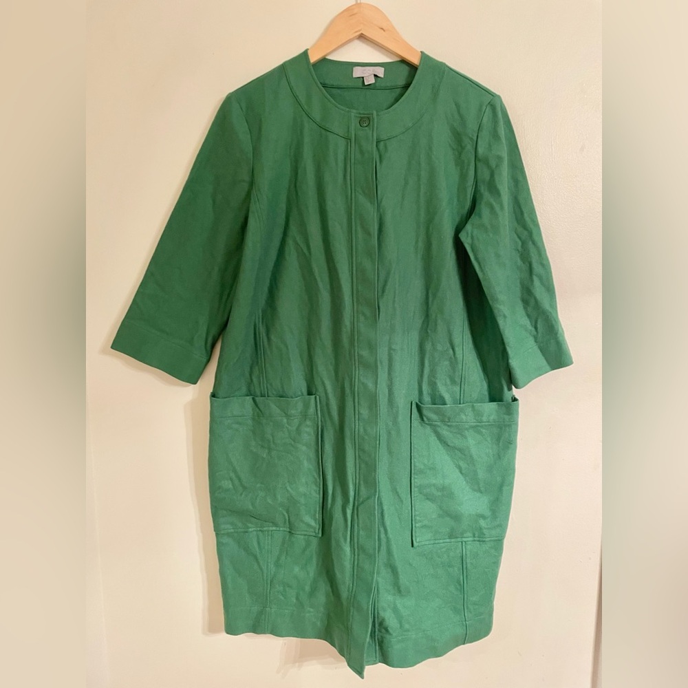 COS Elegant Wool Cashmere Blends Green Long Coat Size US 10- EUC